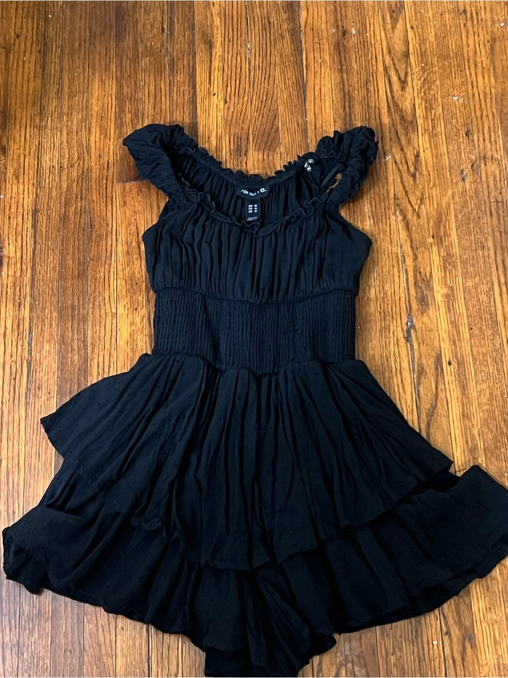 Arden B Black Ruffled Tiered Sundress